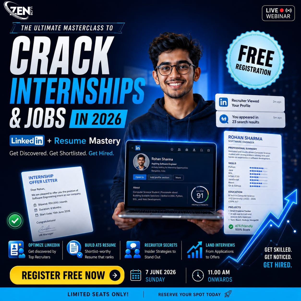 🚀 Crack Internships & Jobs in 2026 – LinkedIn & Resume Mastery Webinar